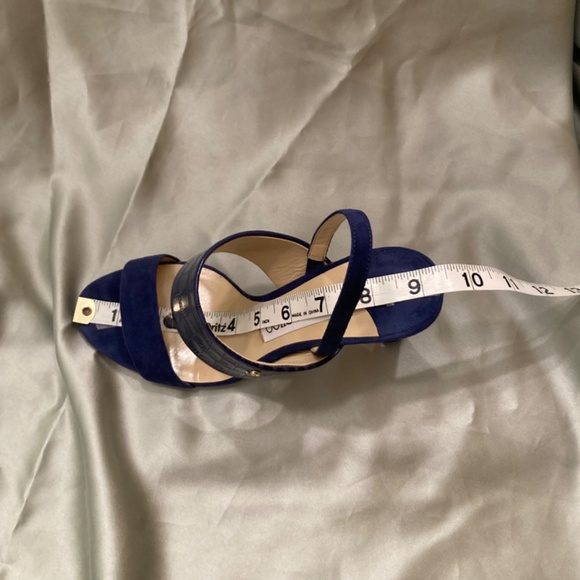 Jimmy Choo Salise Suede Croc-Embossed EU 36 85mm Color Is Denim Worn Once - Picture 14 of 15